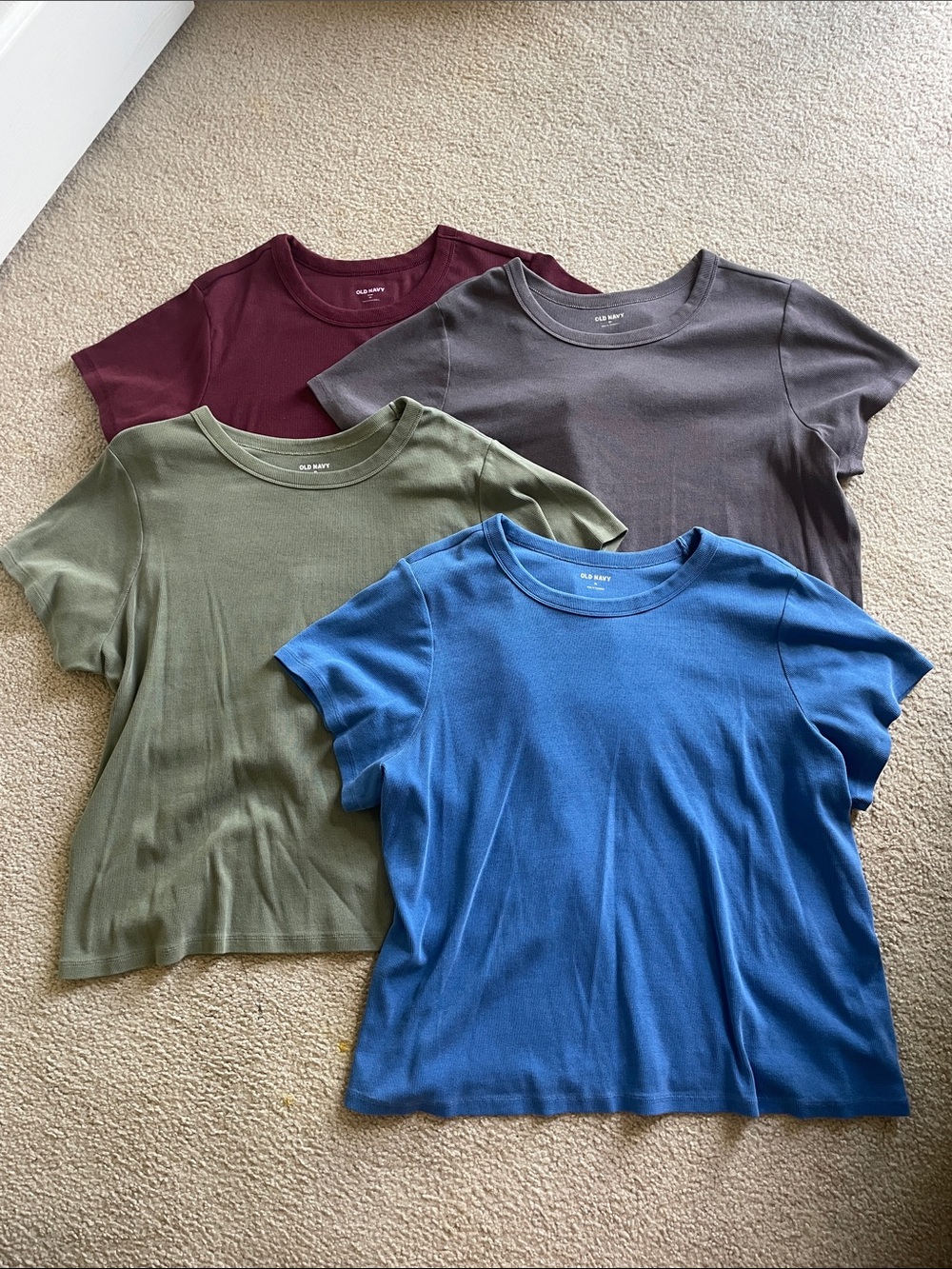Old Navy Snug Crew Neck Ribbed T-Shirts 3X - Lot of 4